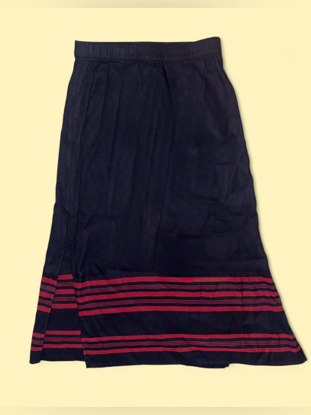 J. Jill Black Linen Blend Maxi Skirt w/ Elastic Waist - Size Small - Picture 2 of 4